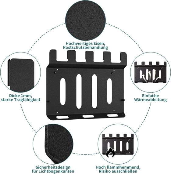 Настенный держатель для зарядного устройства Makita DC18SF, держатель на 4 аккумулятора и шуруповерта, полка | Зображення 5