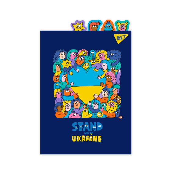 Папка-куточок із фігурними роздільниками А4 YES Stand with Ukraine 492182 23.5х32.5 см