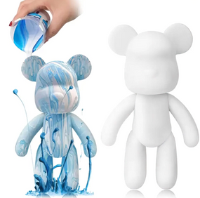 Флюидный медвежонок Fluid Bear Bearbrick с красками, 23 см · Набор для творчества DIY Мишка Сделай сам