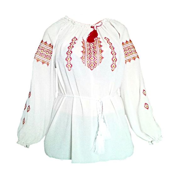 Рубашка Украинская вышиванка 381 цвет белый размер L/XL | Зображення 1