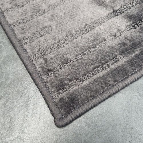 Набір килимків для ванної кімнати 2шт 50*80см+40*50см U-виріз Полоса Smile темно-сірий поліпропілен Дариана | Зображення 4