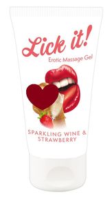 Лубрикант оральный Lick it! Wine-Strawberry 50 ml sexstyle