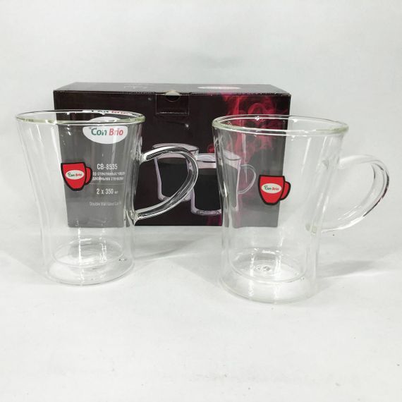 Набір кухлів з подвійним дном Con Brio CB-8535-2 350 мл 2 шт, чайні чашки з подвійним дном | Зображення 5