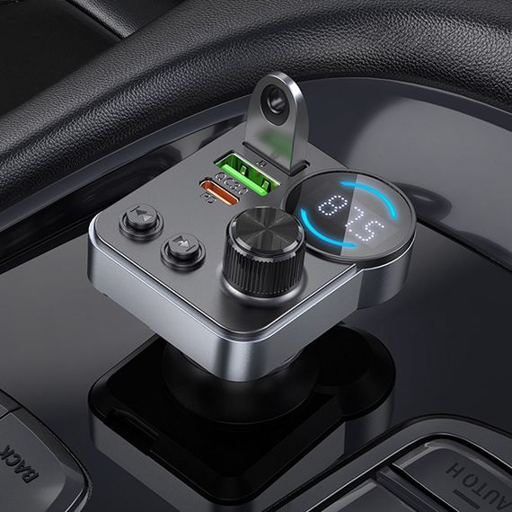 АЗУ FM модулятор Hoco E86 Alegria PD30W+QC3.0 48W (2USB-A/1C) Black | Зображення 5