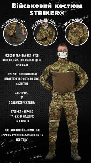 Військовий демісезонний костюм STRIKER®️ мультикам ВТ6710 | Зображення 3