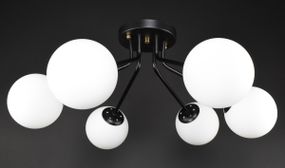 Люстра стельова на 6 лампочок 27448 Чорний 33х75х75 см.