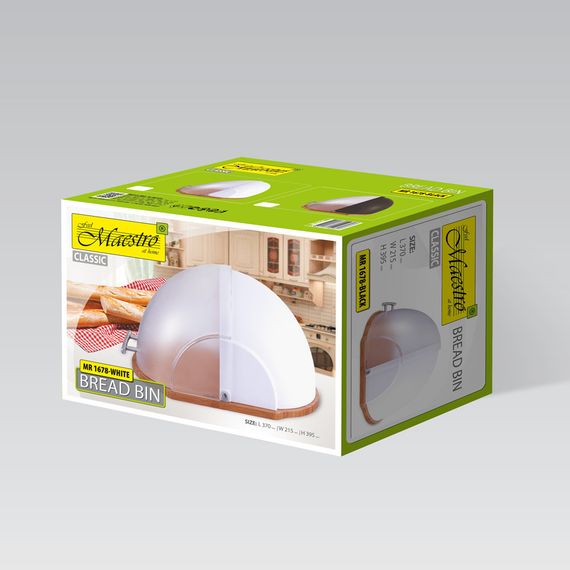 Хлебница Maestro MR-1678-WHITE 21.5х37x39.5 см белая | Зображення 4