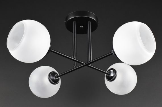 Люстра стельова на 4 лампочки 27417 Чорний 25х55х55 см.