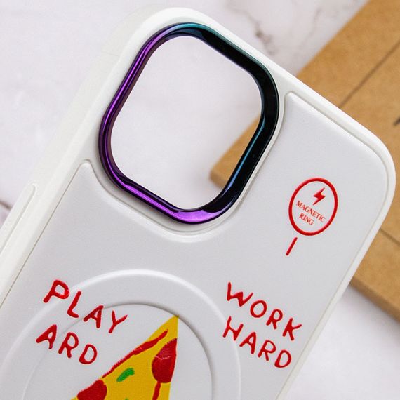 TPU+PC чохол Funny pictures with MagSafe для Apple iPhone 13 (6.1") TPU+PC, Pizza | Зображення 4