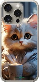 Чохол на iPhone 15 Pro Білий кіт "5646u-3096-2448"