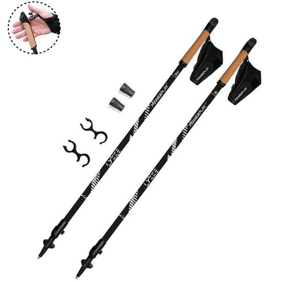 Палиці для скандинавської ходьби PowerPlay 9104 Lykke Black/White 80-135 см (пара) (PP_9104_LYKKE_Bl/White) | Зображення 6
