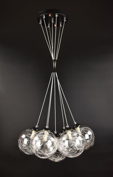 Люстра підвісна LOFT на 7 лампочок 25835 Чорний 50-100х40х40 см.