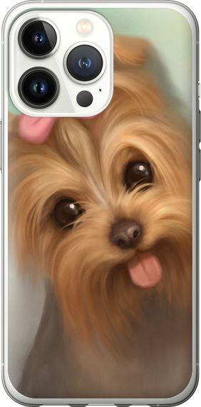 Чехол на iPhone 13 Pro Нарисованный йоркширский терьер "928u-2372-17620"