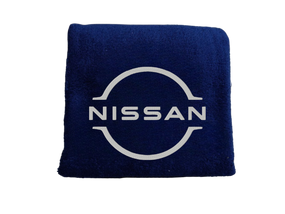 Рушник з вишивкою махровий банний 70*140 темно-синій автомобілісту Ніссан Nissan 00451