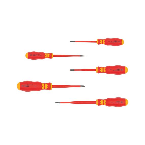 Набір викруток ZEBRA® електроізольованих, шліц та РН, 5шт.