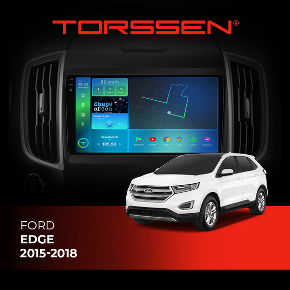 Штатна магнітола Torssen 2K Ford Edge 2015-2018 F96128 4G Carplay DSP з кнопками