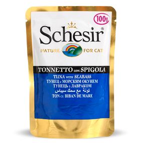 Корм Schesir Tuna with Seabass вологий з тунцем та морським окунем 100 гр