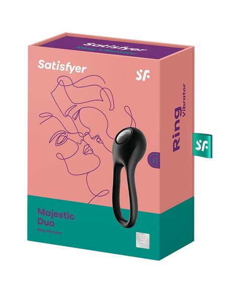 Ерекційне кільце з вібрацією Satisfyer Majestic Duo для члена та мошонки | Зображення 4
