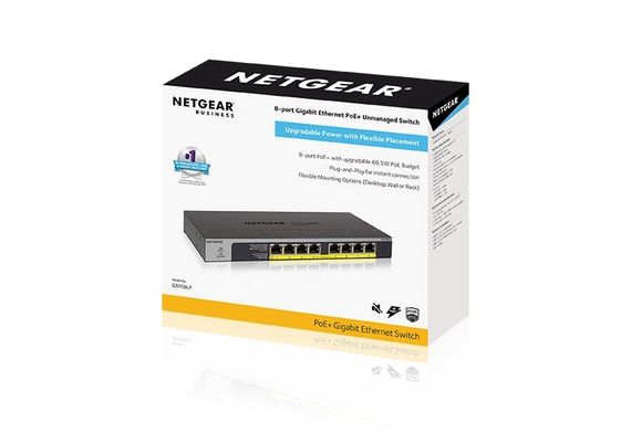 Комутатор NETGEAR GS108LP 8xGE PoE+, некерований (GS108LP-100EUS) | Зображення 4