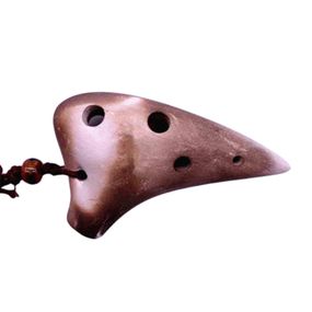 Окарина Alfabeto OC6M-WBR // Mini Ceramic Ocarina (White-Brown) (зозуля, свищик, свисткова флейта)
