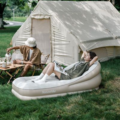 Матрас надувной Naturehike CNK2300DZ020 180 х 90 см з підголовником бежевий (6976023922480) | Зображення 5