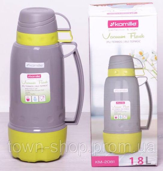 Термос Kamille Glass Pleasure 1800мл зеркальная колба и 2 чашечки KM-2081 | Зображення 2