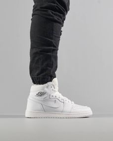 Чоловічі кросівки N-ike Air Jordan 1 High All White 41 - 26