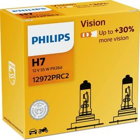12972PRC2 (PHILIPS) H7 12V 55W PX26d Vision +30% (2 шт.)