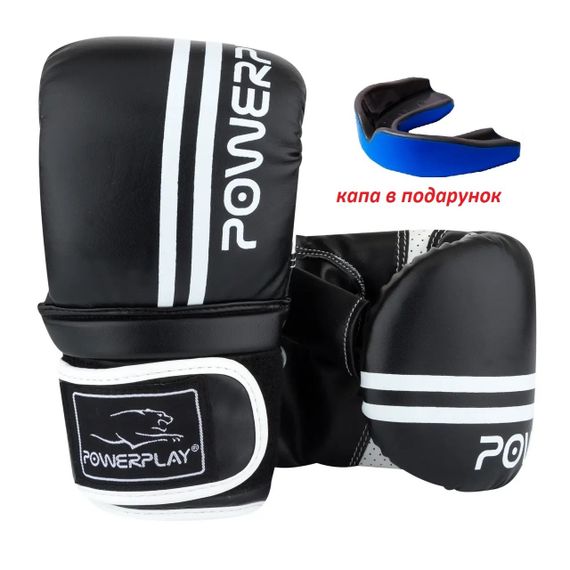 Снарядні рукавиці PowerPlay 3025 Чорно-Білі S