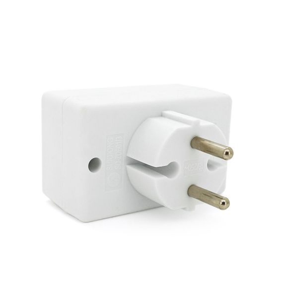 Розетка трійник без заземлення SQ-ZDB01/3, 3x2.5A(10A) 250V~Max, 1700W, White | Зображення 2