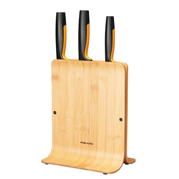 Набор ножей Fiskars FF с бамбуковой подставкой, 3 шт (1057553)
