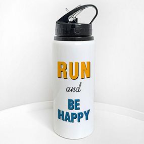 Пляшка для води з трубочкою Run and be happy 600 мл (PLV_25A060)