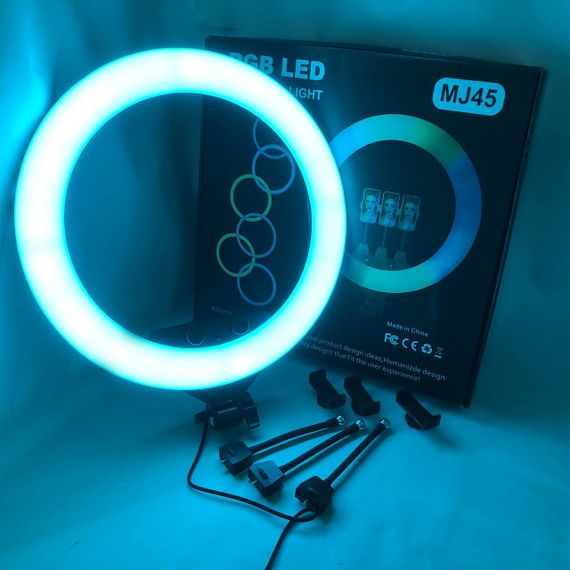 Постоянный свет для фотографа блогера, Кольцевая светодиодная led лампа ring, Прожектор для блогеров KU-97 | Зображення 8