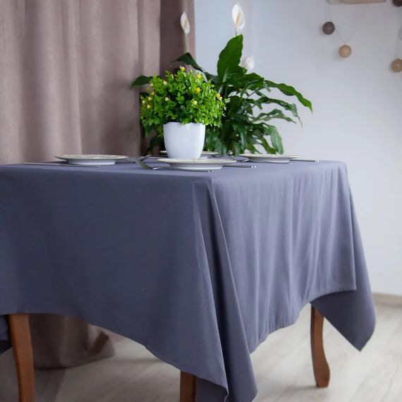 Скатерть водоотталкивающая ТЕП Aquastop Dark Gray С-04222-30301 150х150 см темно-серая | Зображення 2