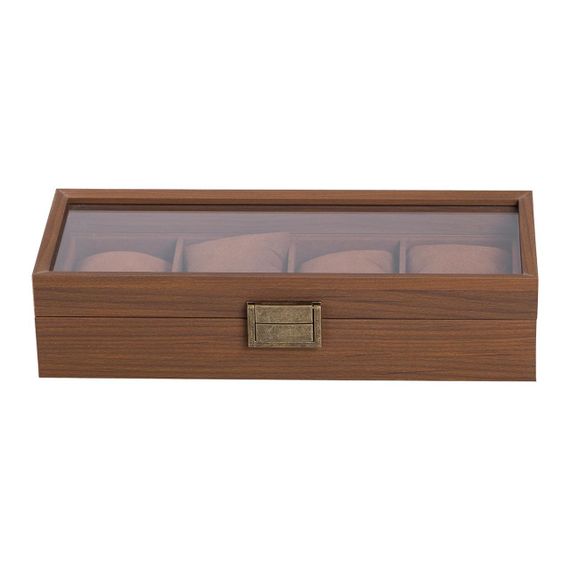 Скринька для наручних годинників 31×12×7.5 см дерев'яна на 4 відсіка | Зображення 3