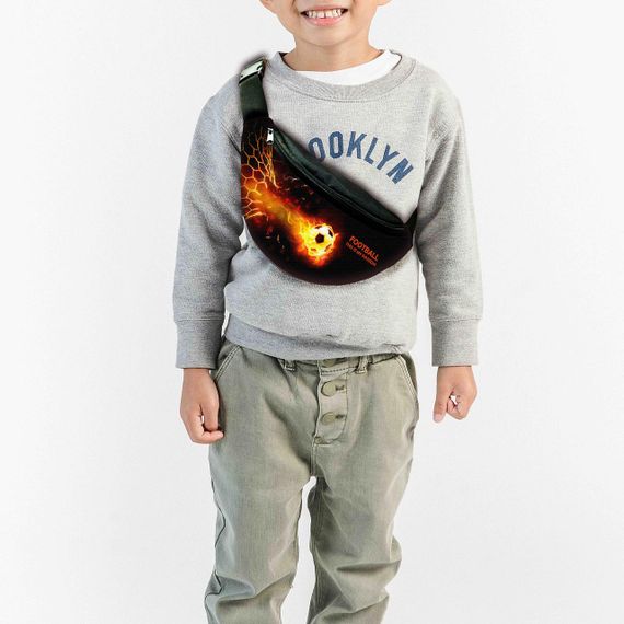 Сумка-бананка детская футбол с принтом ,32х15см,сумка футболиста для мальчика через плечо (00179)