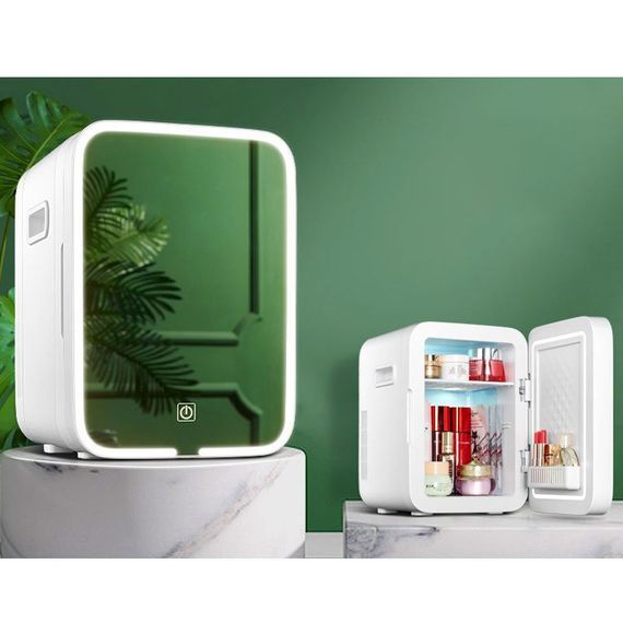 Портативний холодильник К10 з дзеркалом і підсвічуванням (100-240v) White | Зображення 3