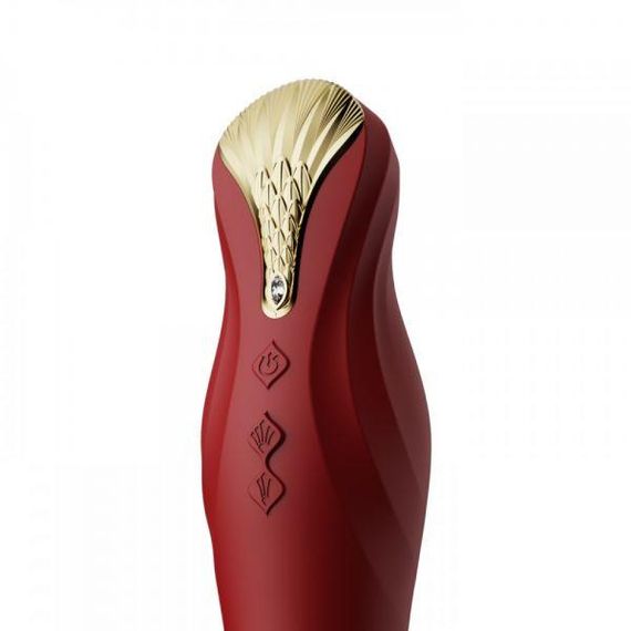 Вібромасажер з фрикціями і управлінням зі смартфона ZALO KING, Wine Red sexstyle | Зображення 4
