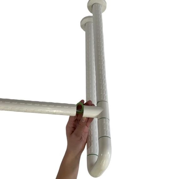 Поручень опорний під раковину SanStore 65х65 мм для людей з обмеженими можливостями білий HS-003A | Зображення 4