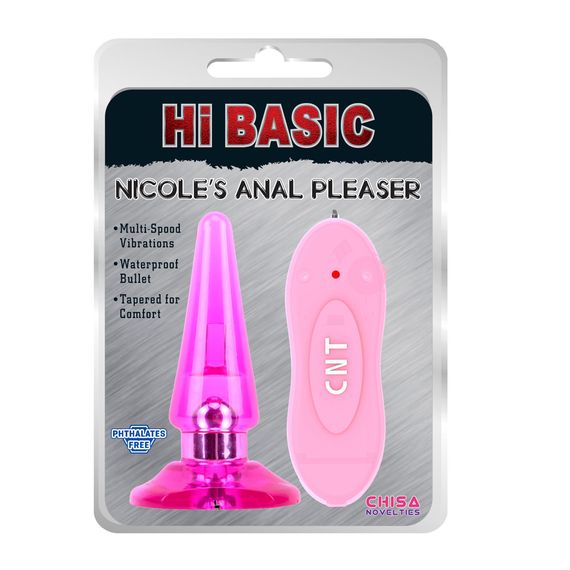 Анальная пробка с вибрацией и пультом Chisa Hi-Basic розовая sexstyle | Зображення 1