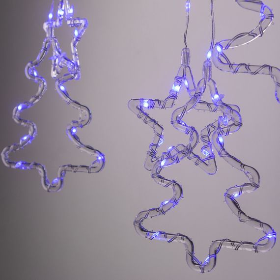 Гірлянда штора світлодіодна GarlandoPro зірка та ялинка 120LED 3х0,9 м 8 режимів Синій 1733070BL | Зображення 5