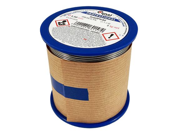 Припой проволочный Cynel с активным флюсом Sn60Pb40 500гр диам. 1мм FLUX SW26 ПОС-60Ф