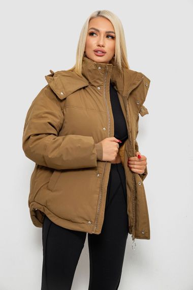 Куртка женская зимняя короткая, цвет хаки, 244R983 | Зображення 2