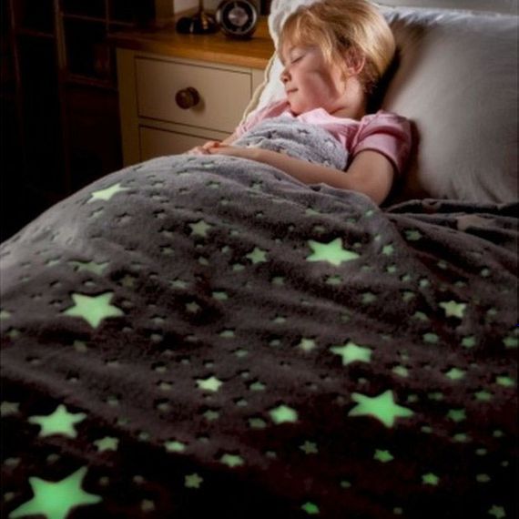 Светящийся в темноте плед плюшевое покрывало Blanket kids Magic Star 150х100 см флисовое одеяло. Цвет: серый | Зображення 8