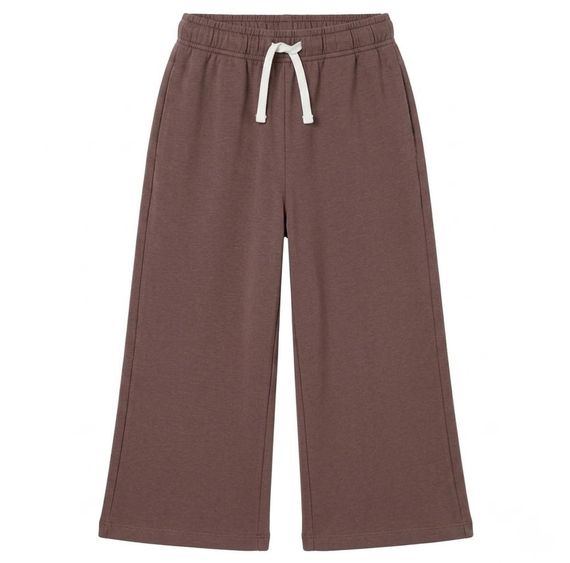 Дитячі теплі широкі спортивні штани для дівчинки Green Cotton 116 см Коричневі (251112121)