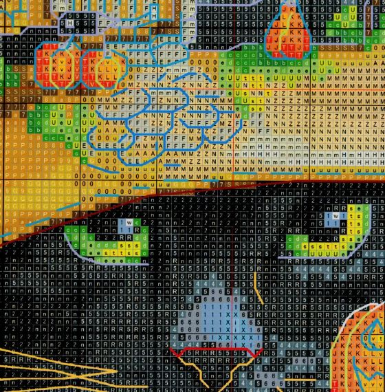 Набор для вышивания по нанесённой на канву схеме "Cat wizard 2". AIDA 14CT printed 36*47 см | Зображення 2