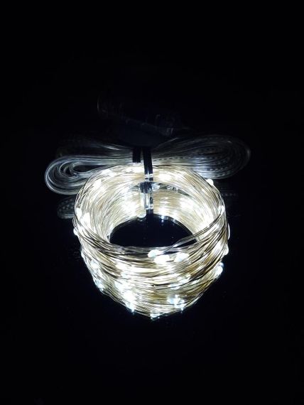 Гірлянда від USB "світлодіодні краплі" 10м, 100LED, холодний білий, 8 режимів + пульт | Зображення 2