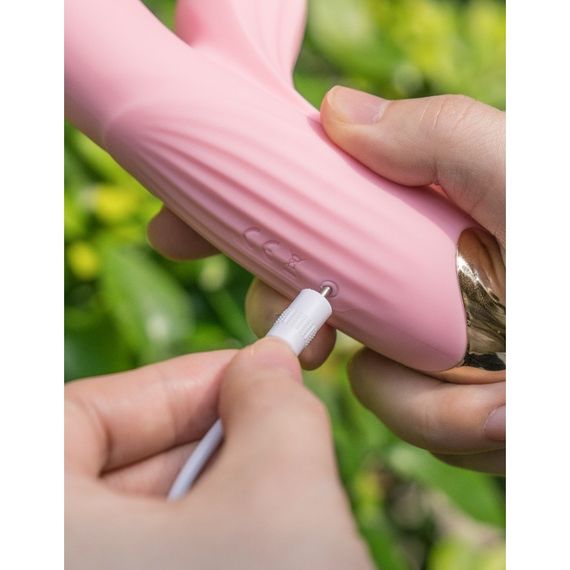 Вібратор-кролик BeYourLover Anita з вакуумом, фрикціями і підігрівом, рожевий, 22,2 × 8 см Sex Aura | Зображення 6