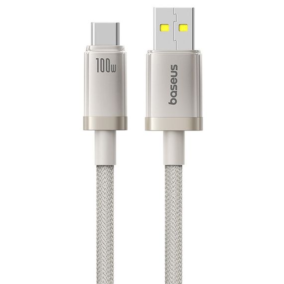 Дата кабель Baseus Titanium Alloy Fast Charging USB to Type-C 100W (1m) (P10378102) Galaxy Titanium Gold | Зображення 1