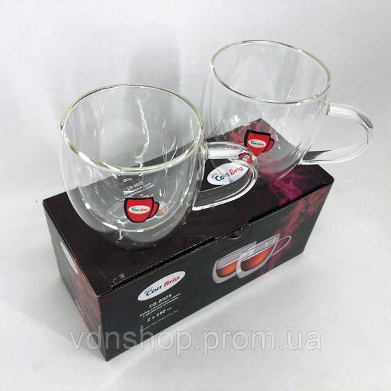Набор чашек с двойными стенками боросиликатное стекло Con, Чашка с двойной стенкой PN-90 | Зображення 5